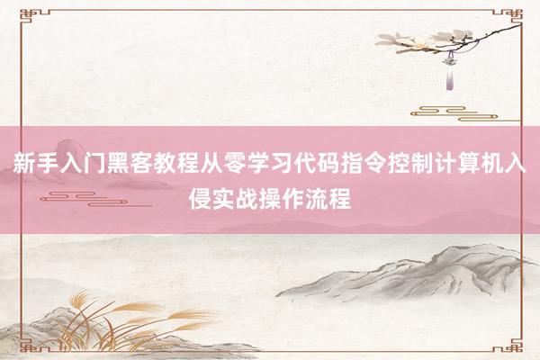 新手入门黑客教程从零学习代码指令控制计算机入侵实战操作流程