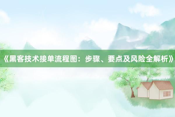 《黑客技术接单流程图：步骤、要点及风险全解析》